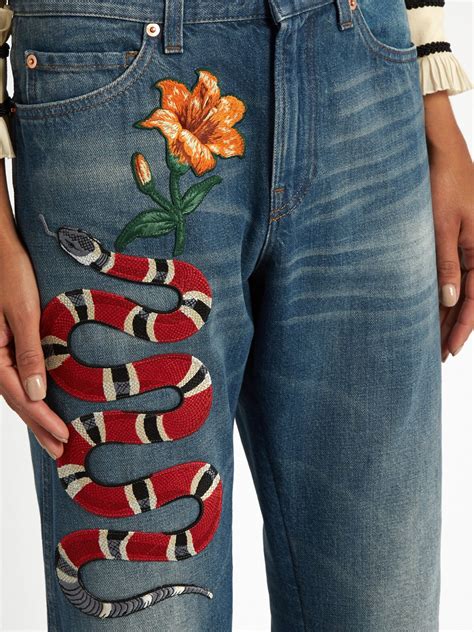 gucci pants with snake|gucci ripped jeans.